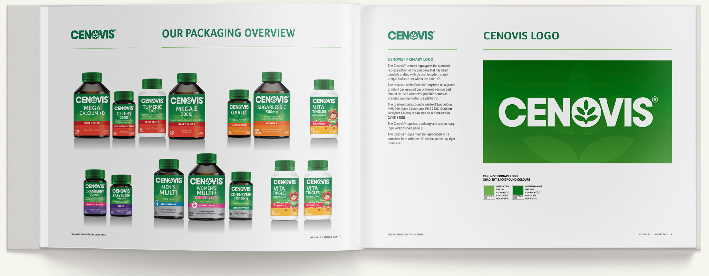 Cenovis brand book spread one