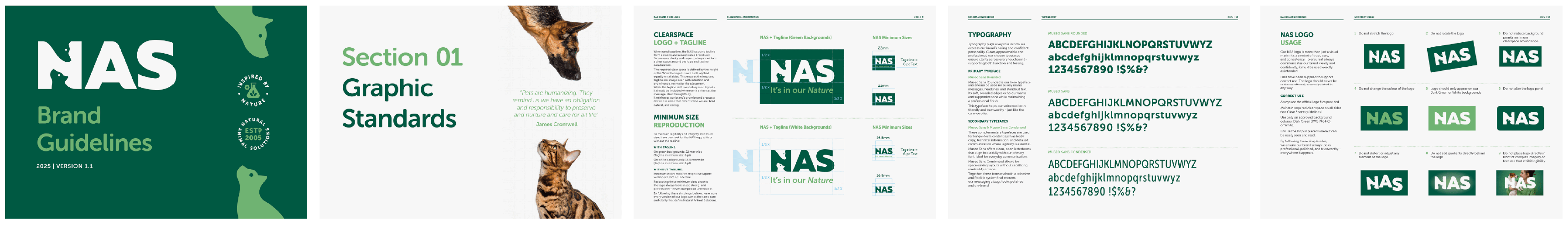 Natural Animal Solutions styleguide thumbnails, row 1