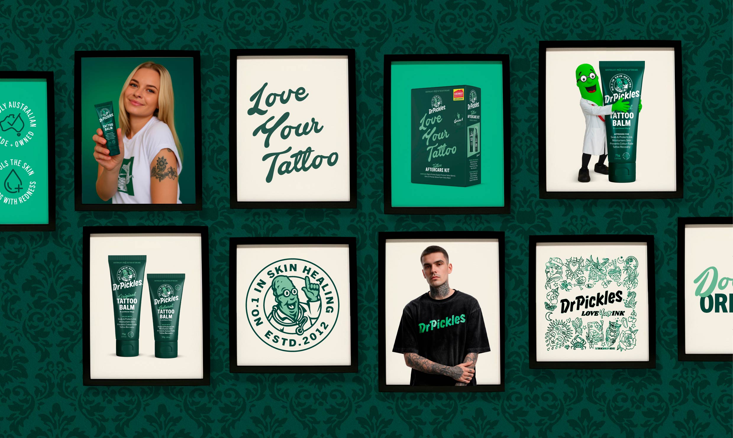 Dr Pickles tattoo wall, slide 1